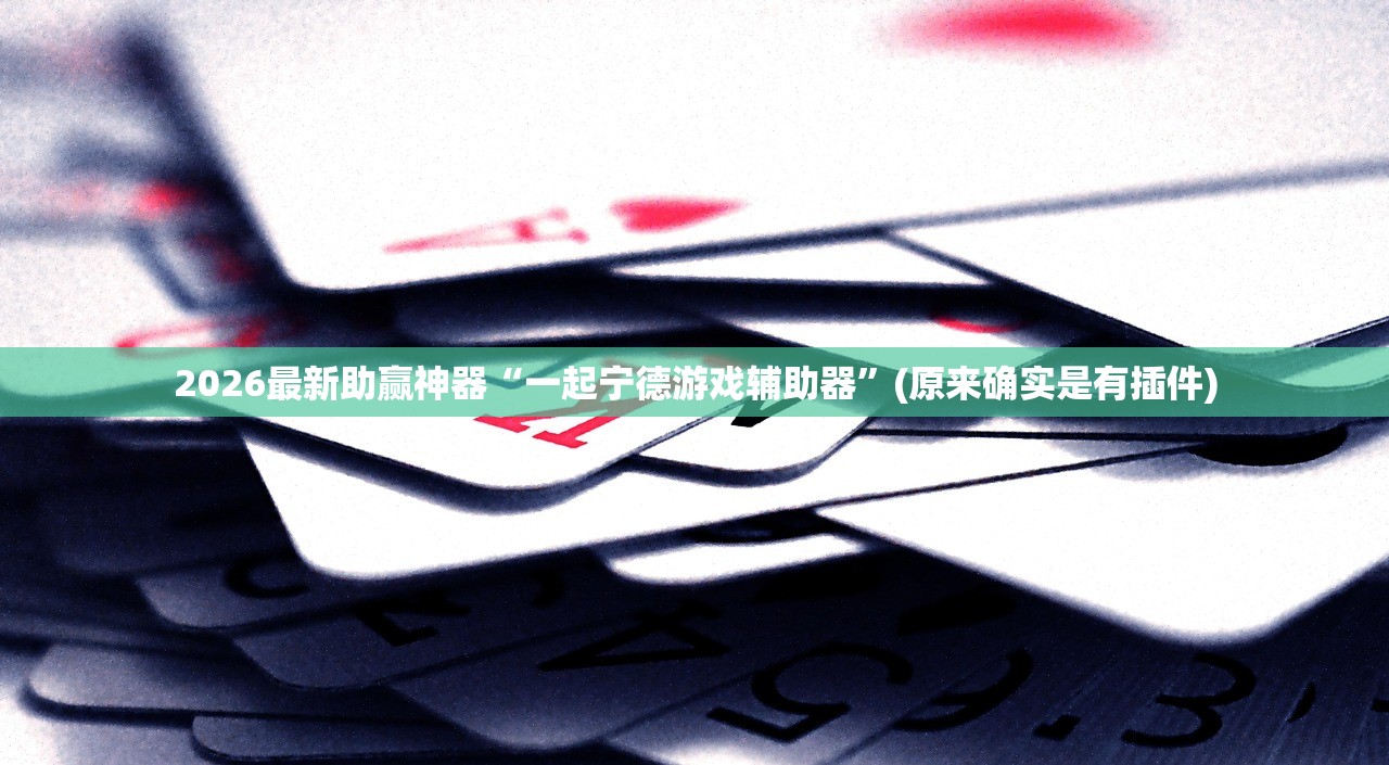 2026最新助赢神器“一起宁德游戏辅助器”(原来确实是有插件)
